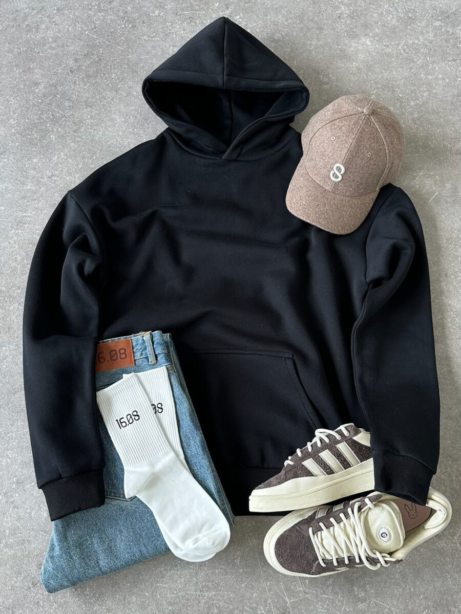 Black Hoodie Outfit 1608 WEAR