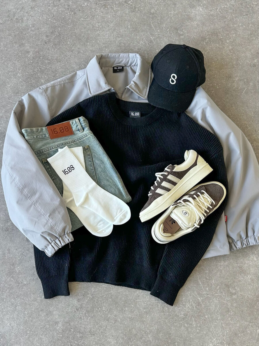 Grey Jacked Layerd Outfit 1608 WEAR