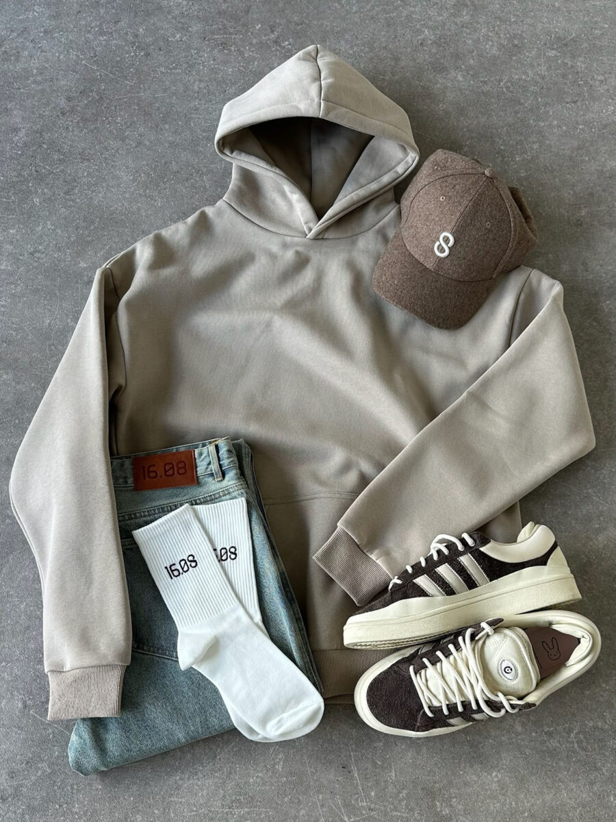 Taupe Hoodie Outfit 1608 WEAR